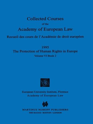 cover image of Collected Courses of the Academy of European Law 1995 Volume VI--2